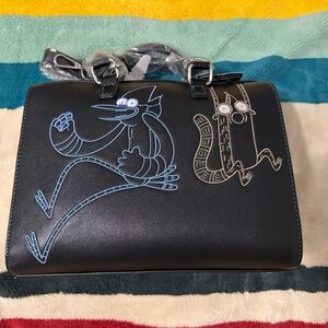 Black bowling style Handbag with regular show Cartoon Print new with tags